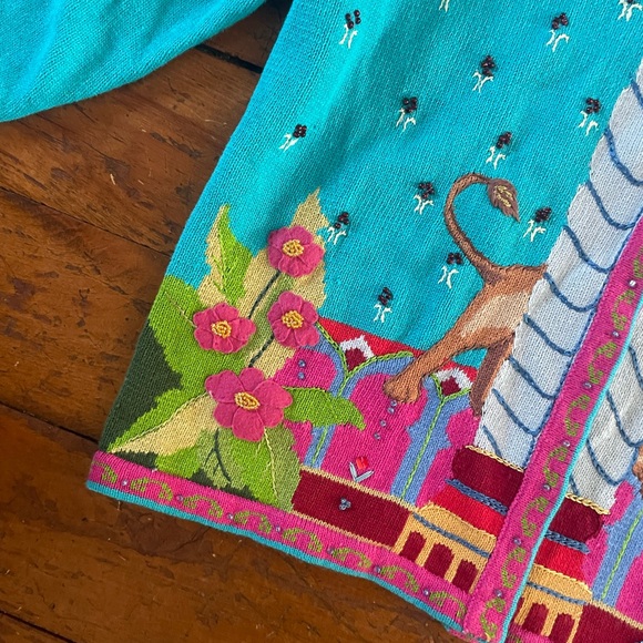 New Storybook Knits Cardigan Knit Sweater Royal Jungle - Picture 4 of 8